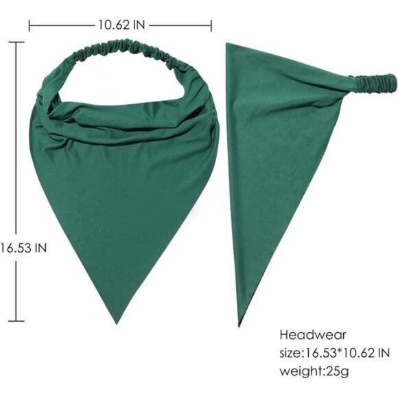 Hair scarf headband set boho triangle bandana non slip elastic hair accessories - Picture 4 of 7